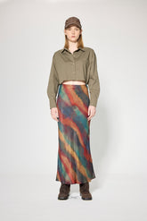 PRINTED SATIN SKIRT